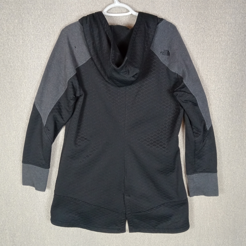 The North Face Recover Up Fleece Hooded Jacket Womens Large Black Gray Quilted - Picture 3 of 11
